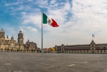 Panoramic view of Zocalo and Cathedral - Mexico City, Mexico